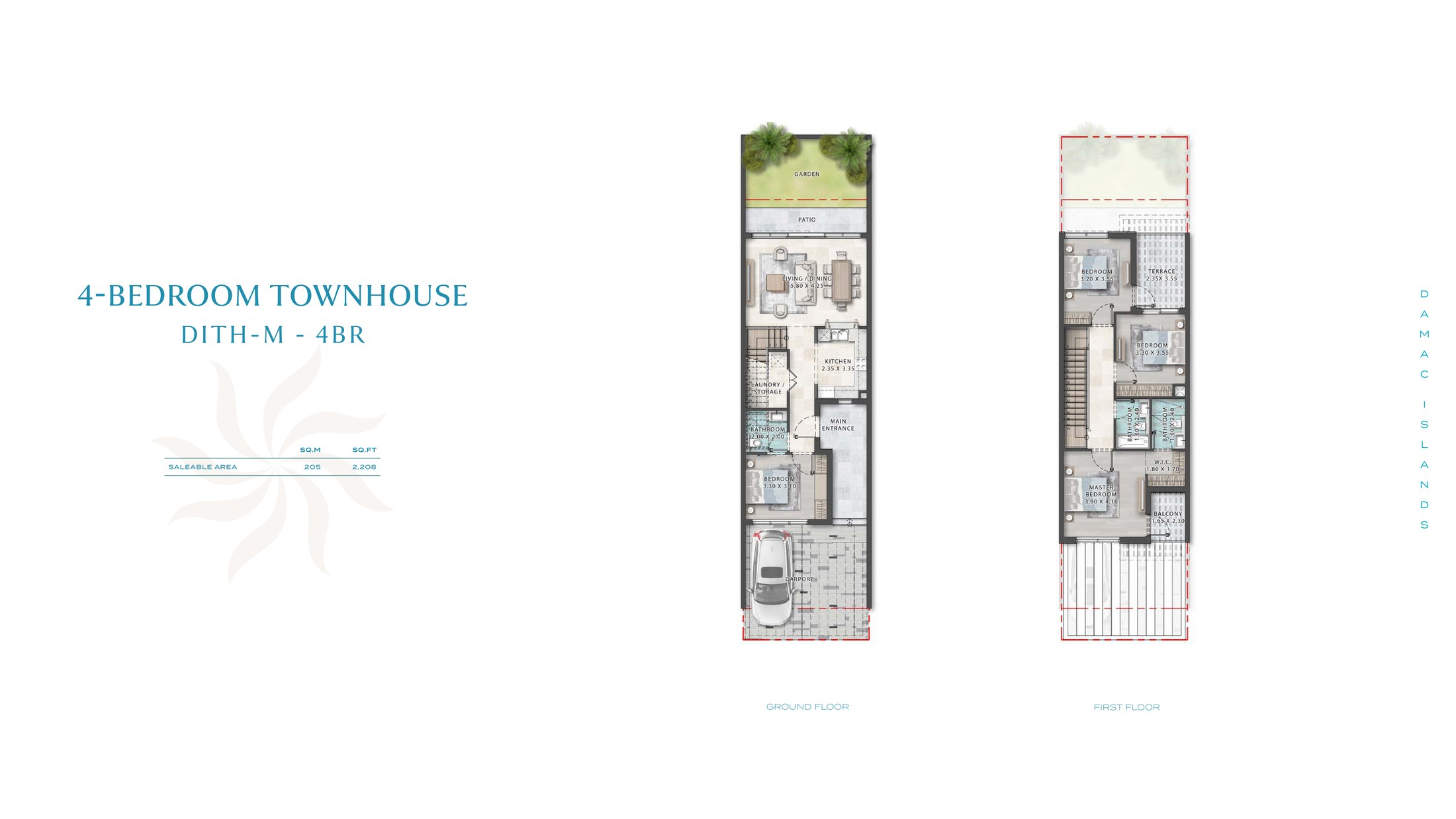DAMAC Islands — 4-Bedroom Townhouse floor plan