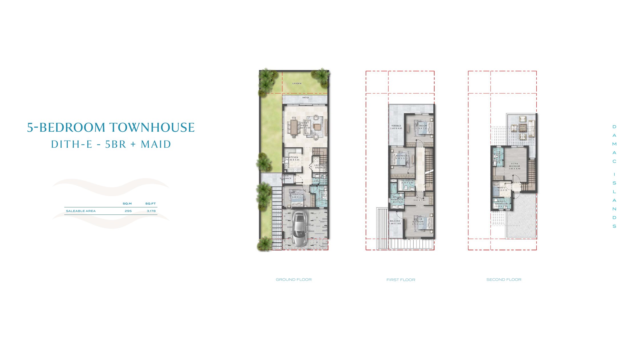 DAMAC Islands — 5-Bedroom Townhouse floor plan