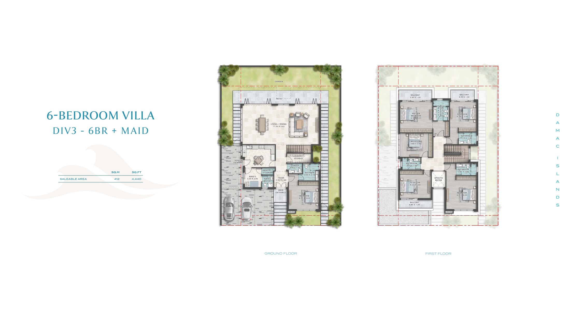 DAMAC Islands — 6-Bedroom Villa floor plan