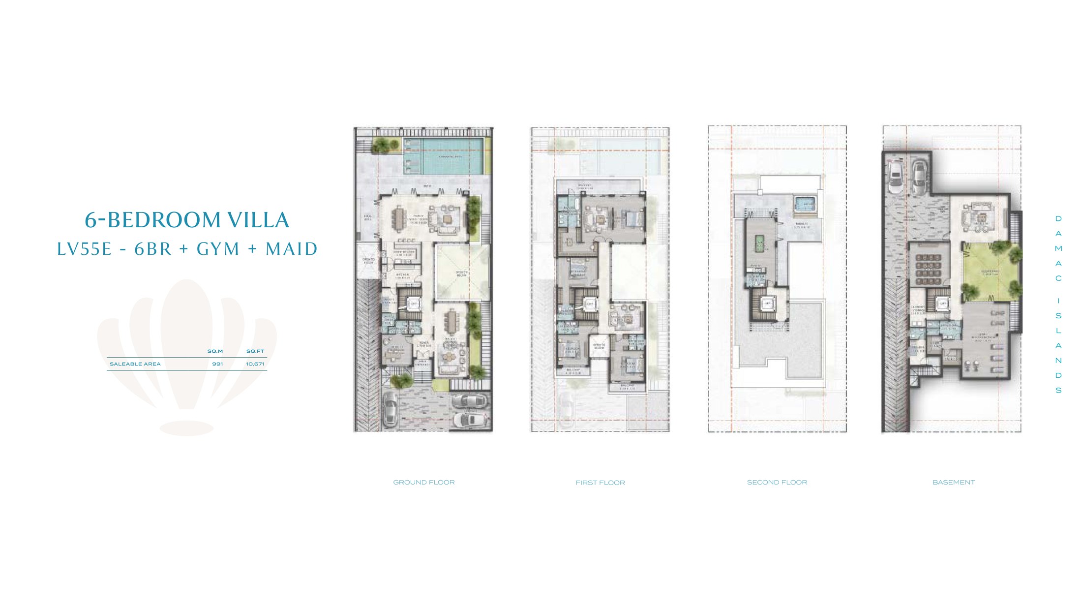 DAMAC Islands — 6-Bedroom Villa floor plan
