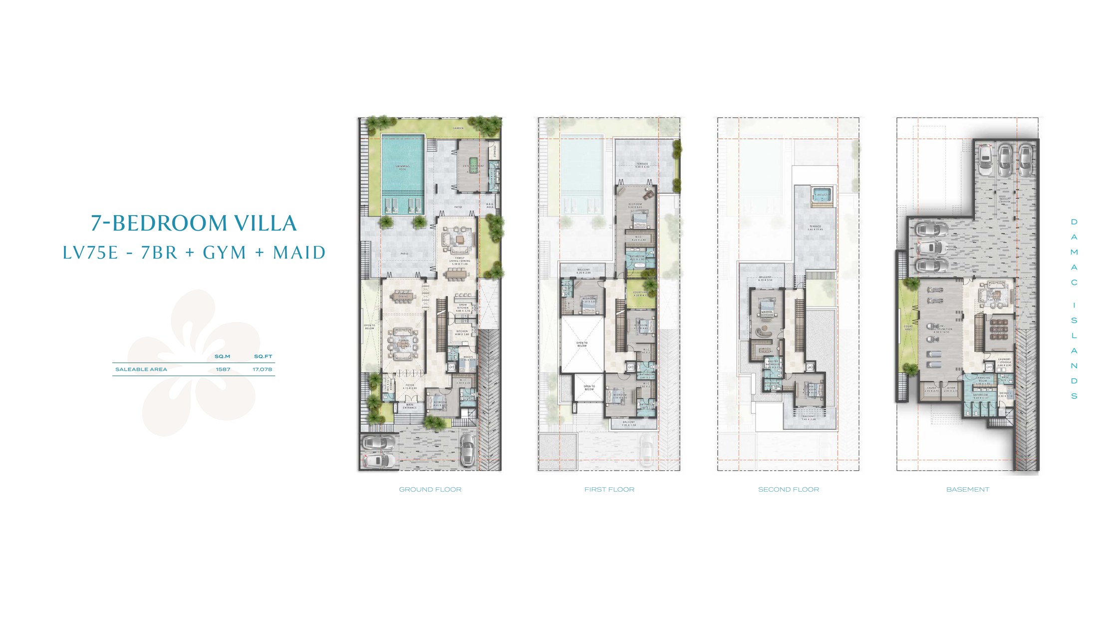 DAMAC Islands — 7-Bedroom Signature Mansion floor plan